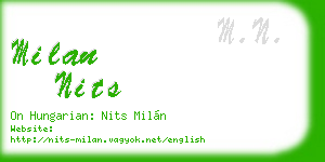 milan nits business card